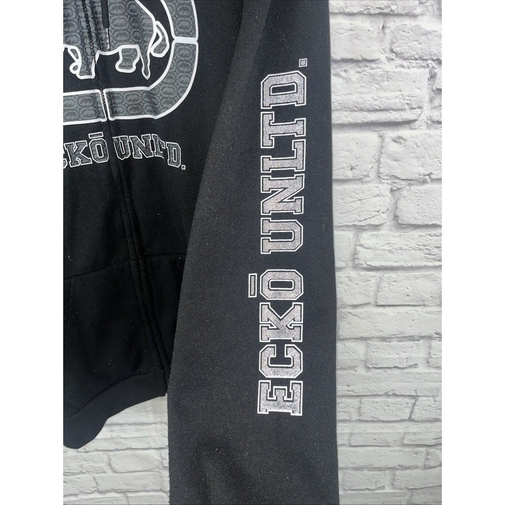 Ecko Unltd. Men's Y2K Skater Grunge Rhino Logo Full Zip Hoodie Size 3XL - Picture 3 of 10